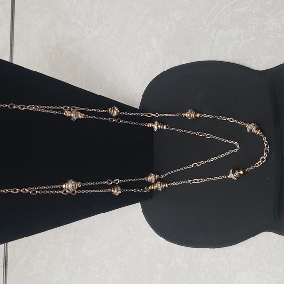 LOFT - Double Strand Necklace Silver/Gold. - Picture 1 of 9